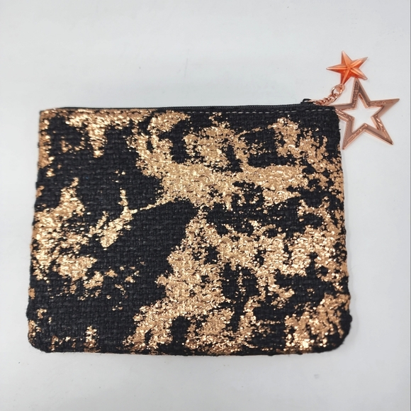 MAC Makeup Limited black and rose gold make up bag with star charm pull - Picture 1 of 6